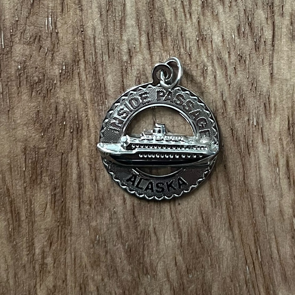 sterling silver vintage inside passage alaska cruise travel charm pendant